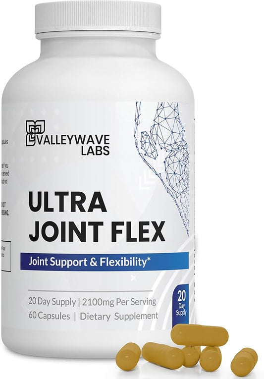 Ultra Joint Flex Glucosamine Chondroitin Capsules - Joint Support Supplement for Men and Women, Dietary Supplement for Joints, Bones, Back, Knees, Hands (60 Capsules)