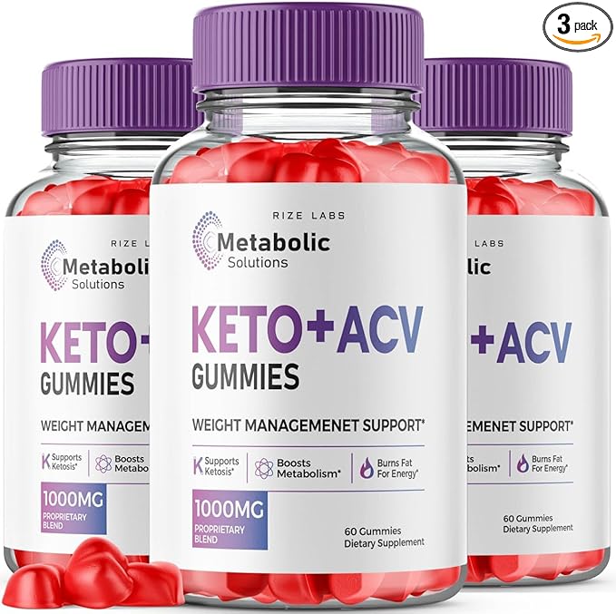 (3 Pack) Metabolic Solutions Keto ACV Gummies, Metabolic Solutions Keto+ACV Gummies for Advanced Weight Loss, Advanced Formula Supplement, Metabolicsolutions Reviews (180 Gummies)