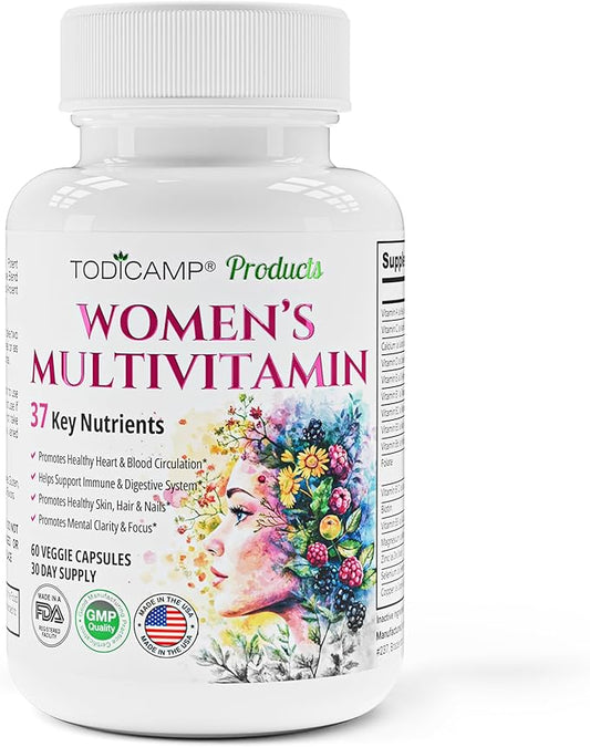 Women's Multivitamin & Mineral Complex with Plant-Based Extracts - Hair Skin and Nails Vitamins - Foundational Multivitamin for Women - 30 Day Supply