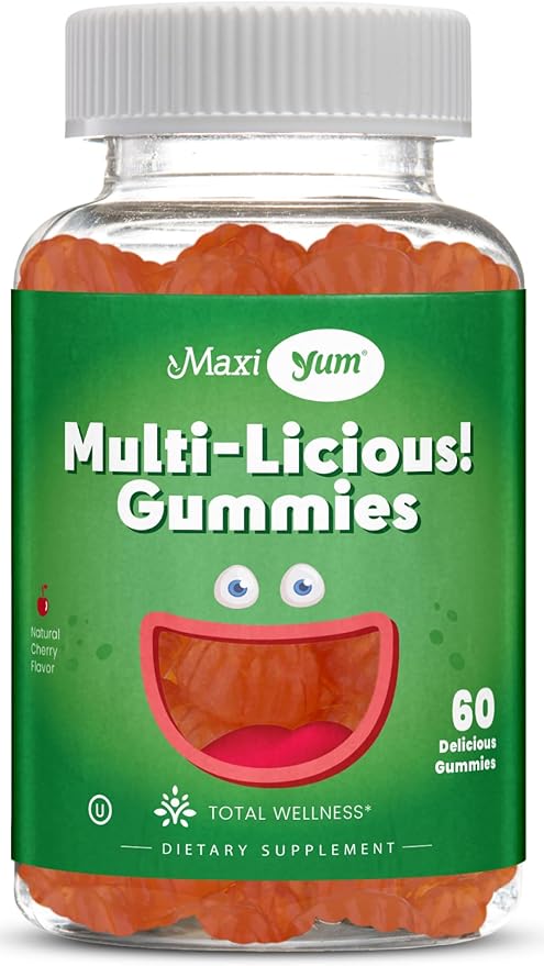 Maxi Health Multivitamin Gummies Vitamins for Adults & Kids - Cherry Flavored Gummy Multivitamins - 60 Vitamin Gummies for Women and Men - Daily Multi Vitamin Womens & Mens Multivitamins Gummies