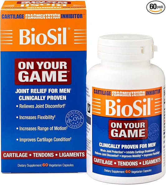 Biosil On Your Game - 60 Veggie Capsules - with Patented ch-OSA Complex - Increase Collagen Production for Joint Pain Relief, Flexibility & Range of Motion - GMO Free - 30-Day Supply