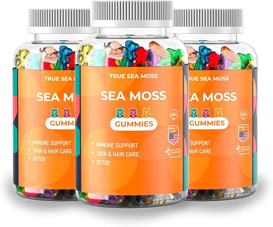 Natural Sea Moss Gummies Contains Irish Sea Moss + Burdock Root + Bladderwrack 60 Gummies for Stronger Immune, Healthier Skin & Hair, Detox Great for Kids & Adults, Made in USA (3)