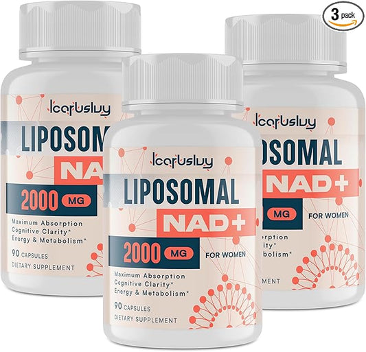 2000MG Liposomal NAD+ for Women, NAD+ Supplement, with Ashwagandha, Maca, Black Cohosh & Ginkgo Biloba, Max Absorption, NAD Plus - Menopause, Cognitive Clarity, Energy, Aging Defense, 270 Capsules