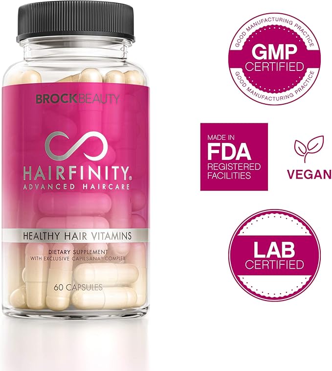Hairfinity Hair Vitamins, Scientifically Formulated with Biotin, Amino Acids, and a Vitamin Supplement That Helps Support Hair Growth, Vegan, 360 Veggie Capsules, 60 Count (Pack of 6)