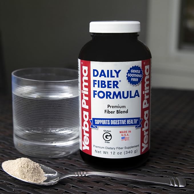 Yerba Prima Daily Fiber Formula Powder - 12 oz (Pack of 2) - Soluble & Insoluble Dietary Fiber Supplement - Colon Cleanse - Gut Health - Vegan, Non-GMO, Gluten-Free