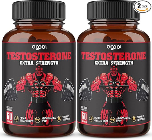 agobi Herbal Test Support for Male Supplement - Support Efficiency, Speed, Strength, Flexibility - Body Booster - 2 Packs 60caps - 2 Month Supply