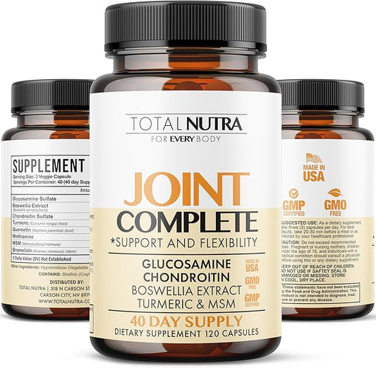 Glucosamine Chondroitin MSM Turmeric 2100mg – Joint Complete Capsules, Advanced Strength Joint Support Supplement for Adults Hands Back Knee Mobility – Bone & Joint Health Supplements for Men & Women