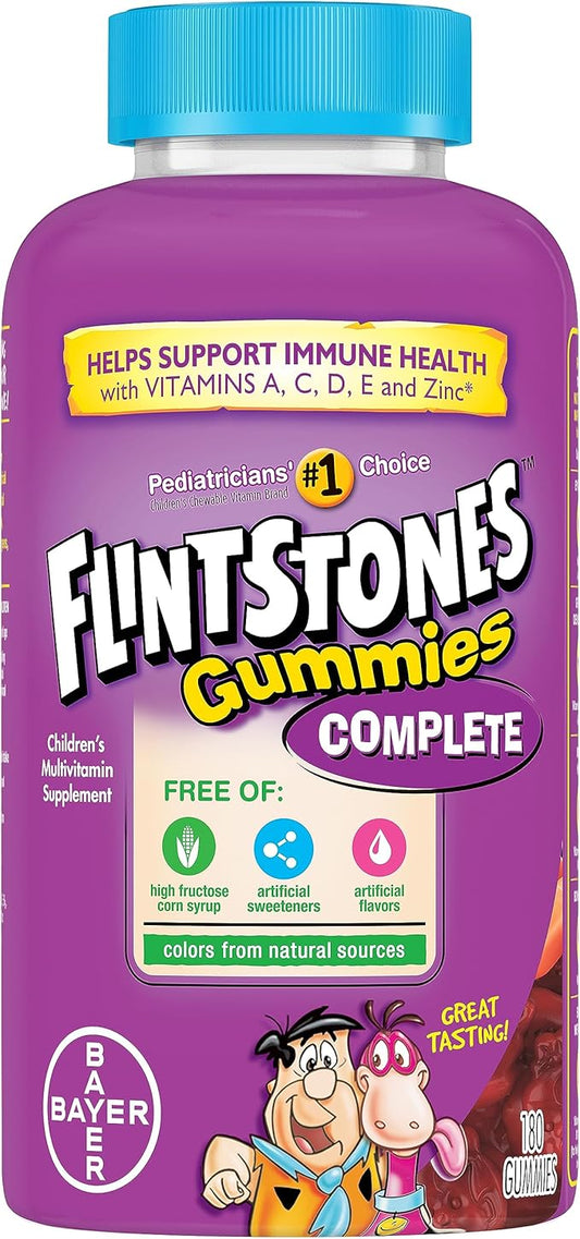 Flintstones Vitamins Complete Gummies, Kids Vitamins with Vitamin C for Toddlers and Children, Vitamins for Kids with Vitamin A, B6, B12, E & Zinc, 180 Count