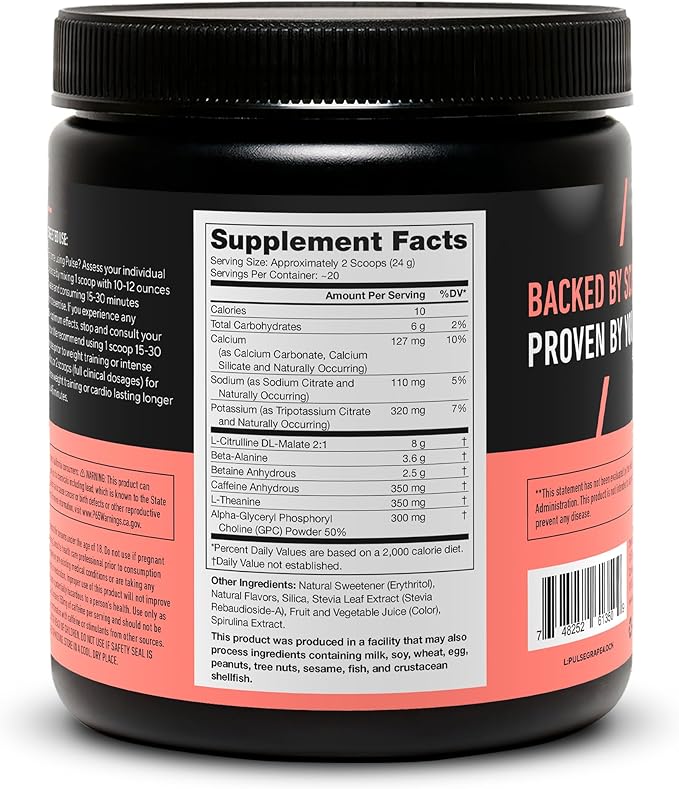 LEGION- All Natural Nitric Oxide Preworkout Drink to Boost Energy, Creatine Free, Naturally Sweetened, Beta Alanine, Citrulline, Alpha GPC (Grape)