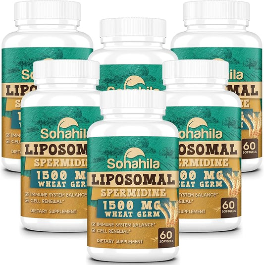 Spermidine Supplement 15 MG - 99% Purity, High Absorption, 1500 mg Fermented Wheat Germ Extract with Zinc & Thiamin, Spermidine for Men & Women - Cellular Renewal, Aging Defense, Energy, 360 Softgels