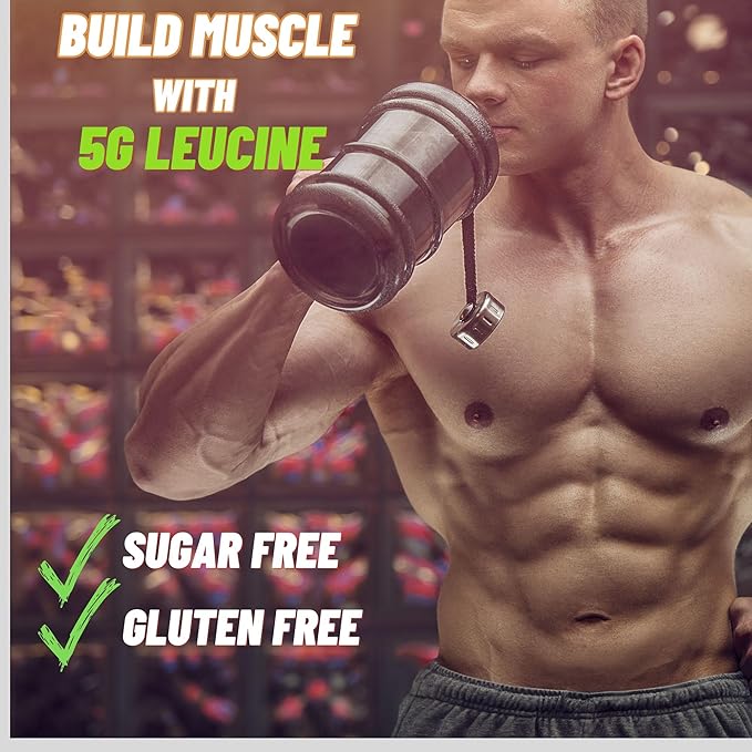 BCAA Intra & Post Workout, Muscle Recovery Drink- Sugar Free & Caffeine Free-7g Amino Acdis, Collagen Powder, Leucine, Beta Alanine, Carnitine