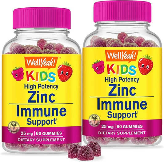 Zinc for Kids 25mg Gummies - Immune System and Antioxidant Support - Skin Health, Maximum Strength Children Zinc Supplement Immune Booster Gummy - GMO-Free, Vegan - 60 Gummies (2)