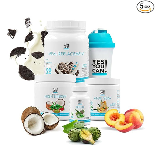 Yes You Can! Detox Plus Kit, Daily Cleanse Pure Fiber Meal Replacement Drink Mix, Shake Booster & Supplement, Body Cleanse Kit for Men and Women