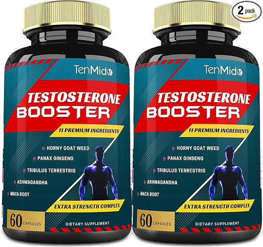 2 Packs of 60caps Testosterone Supplements Booster for Men - Natural Stamina, Endurance & Strength Supplement - Muscle Building Growth, Increasing Performance, Energy