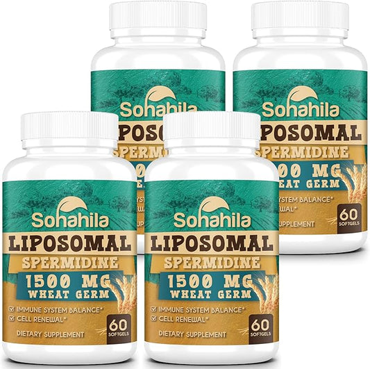 Spermidine Supplement 15 MG - 99% Purity, High Absorption, 1500 mg Fermented Wheat Germ Extract with Zinc & Thiamin, Spermidine for Men & Women - Cellular Renewal, Aging Defense, Energy, 240 Softgels