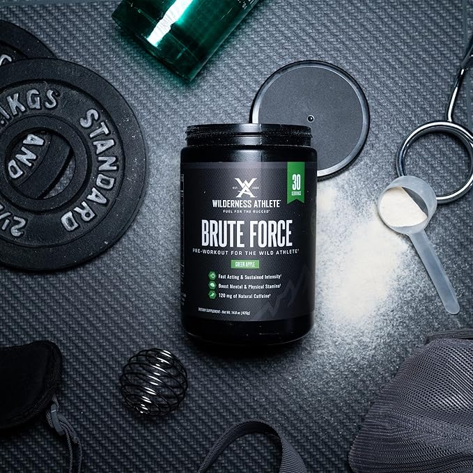 Wilderness Athlete - Brute Force Pre-Workout | Best Pre Workout Powder for Women & Men - Preworkout Drink Supplements with Natural Caffeine - Workout Supplement for Men & Women (Pineapple Orange)